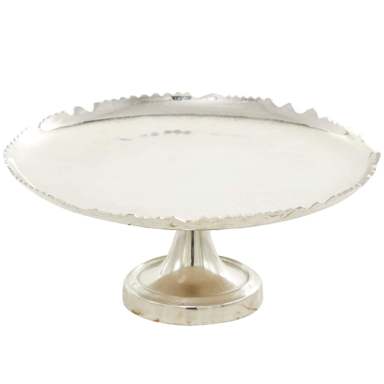 CosmoLiving by Cosmopolitan 13&#x22; Silver Aluminum Cake Stand